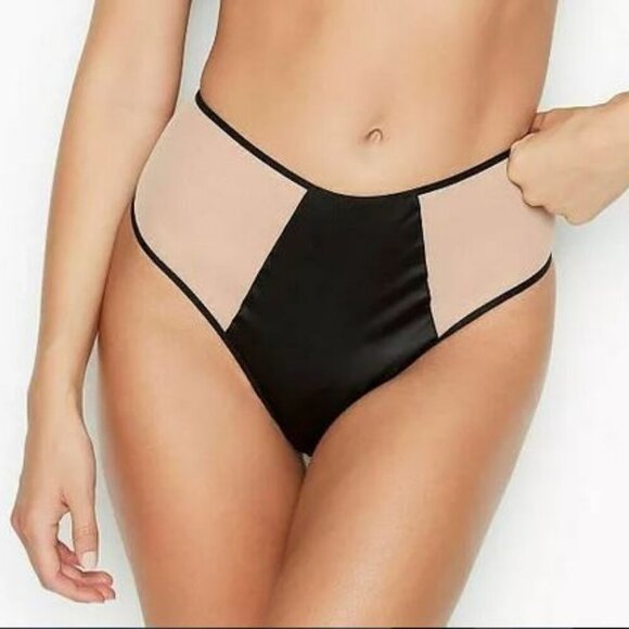 🥬NWT Victoria's Secret LUXE Dragon Applique Cheeky Mesh SEXY Lingerie Black Tan - Picture 3 of 16